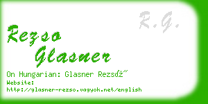 rezso glasner business card